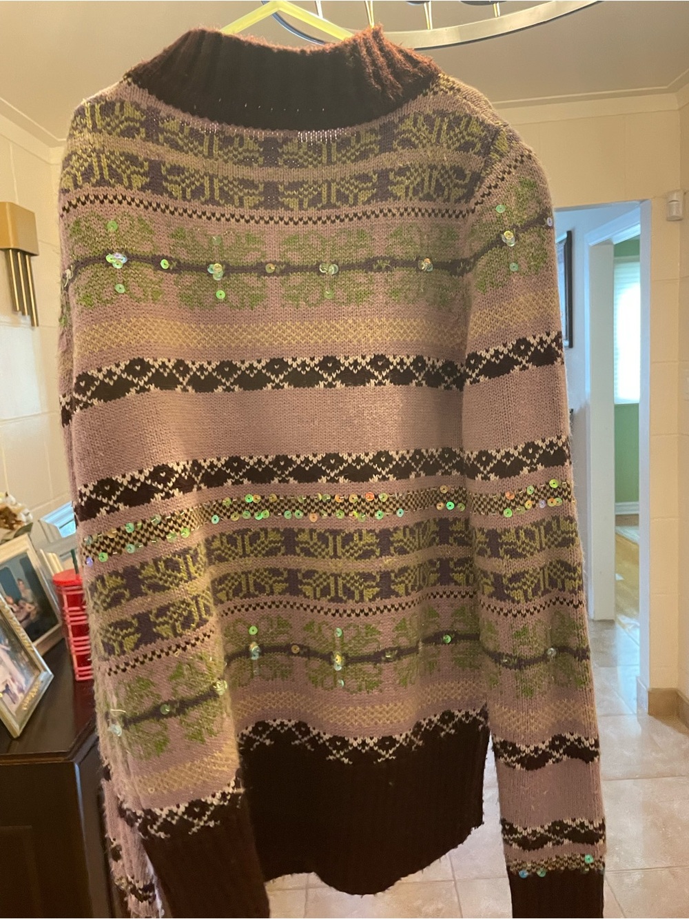 Point Zero Lavender & Brown Zip Fair Isle Cardigan - Picture 2 of 4